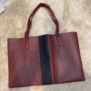 Vince Camuto Maroon Textured Tote